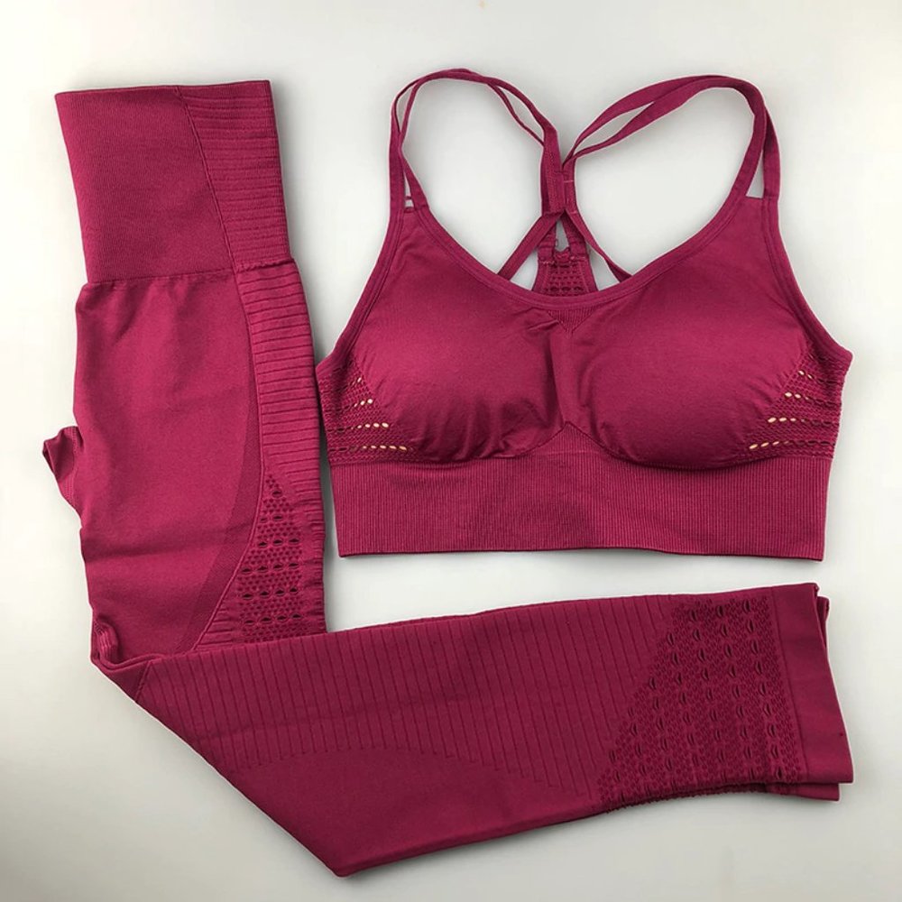 Seamless Leggings + Sports Bra 2Pcs Yoga Set